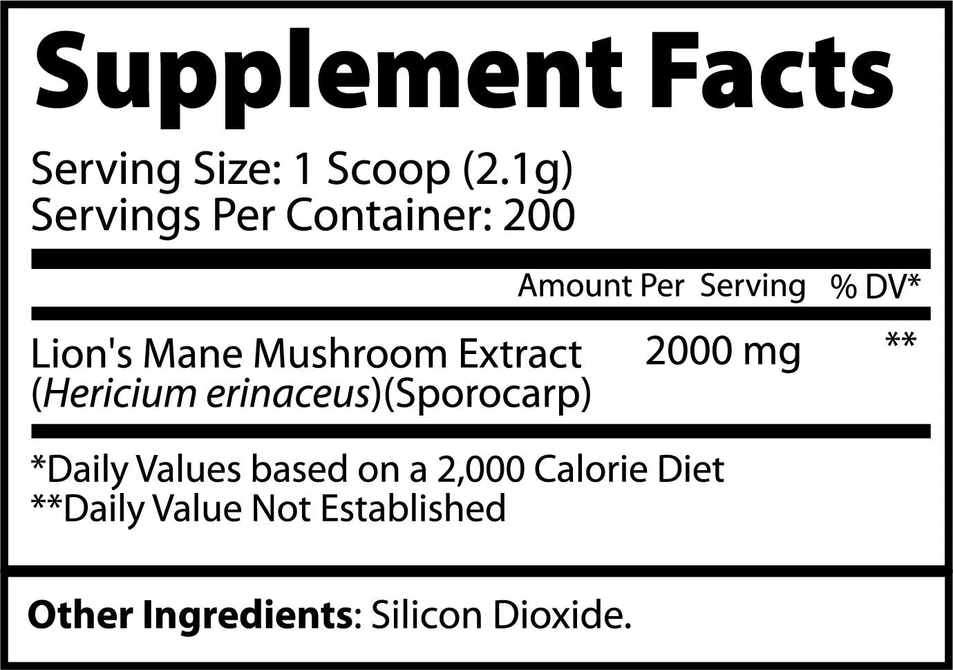 Clearance Lion's Mane  Powder 200 Servings