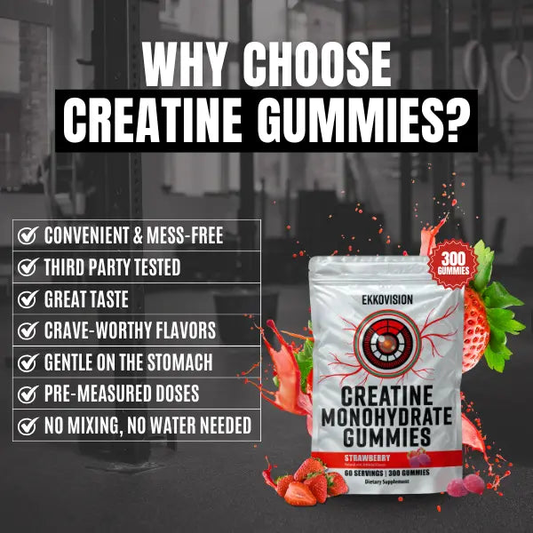 EKKO Creatine Gummies 300 Gummies 3RD Party Tested