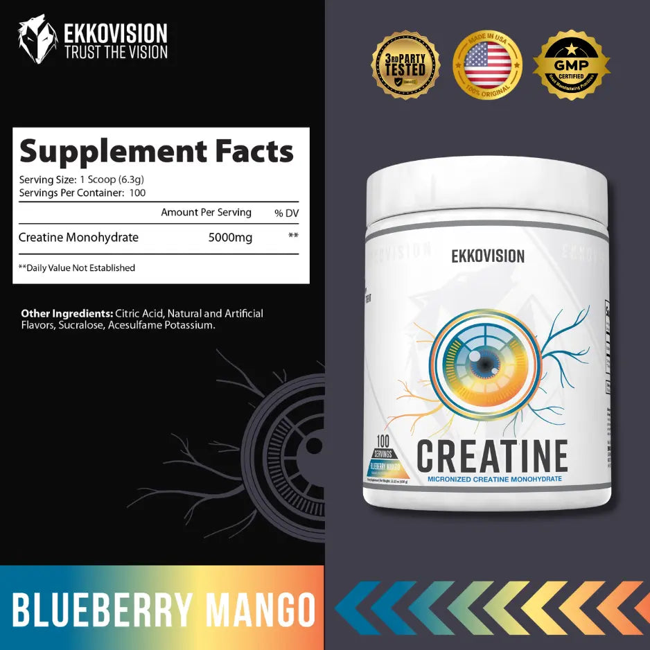Ekko Creatine 3RD Party Tested Dietary Healthcare Supplement - ekkovision
