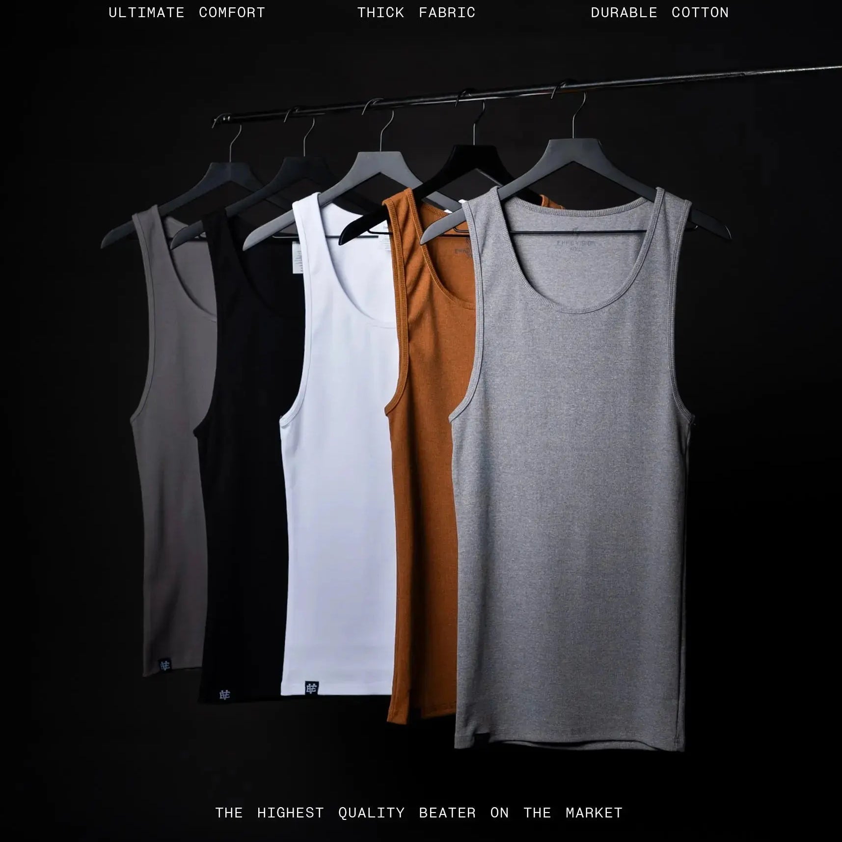 EKKO BEATERS (Please Size up) Cotton Spandex 340gsm Sleeveless Shirt Classic Tank Top - Men's Shirt with Classic Design Fitness Wear Athletic Wear - ekkovision
