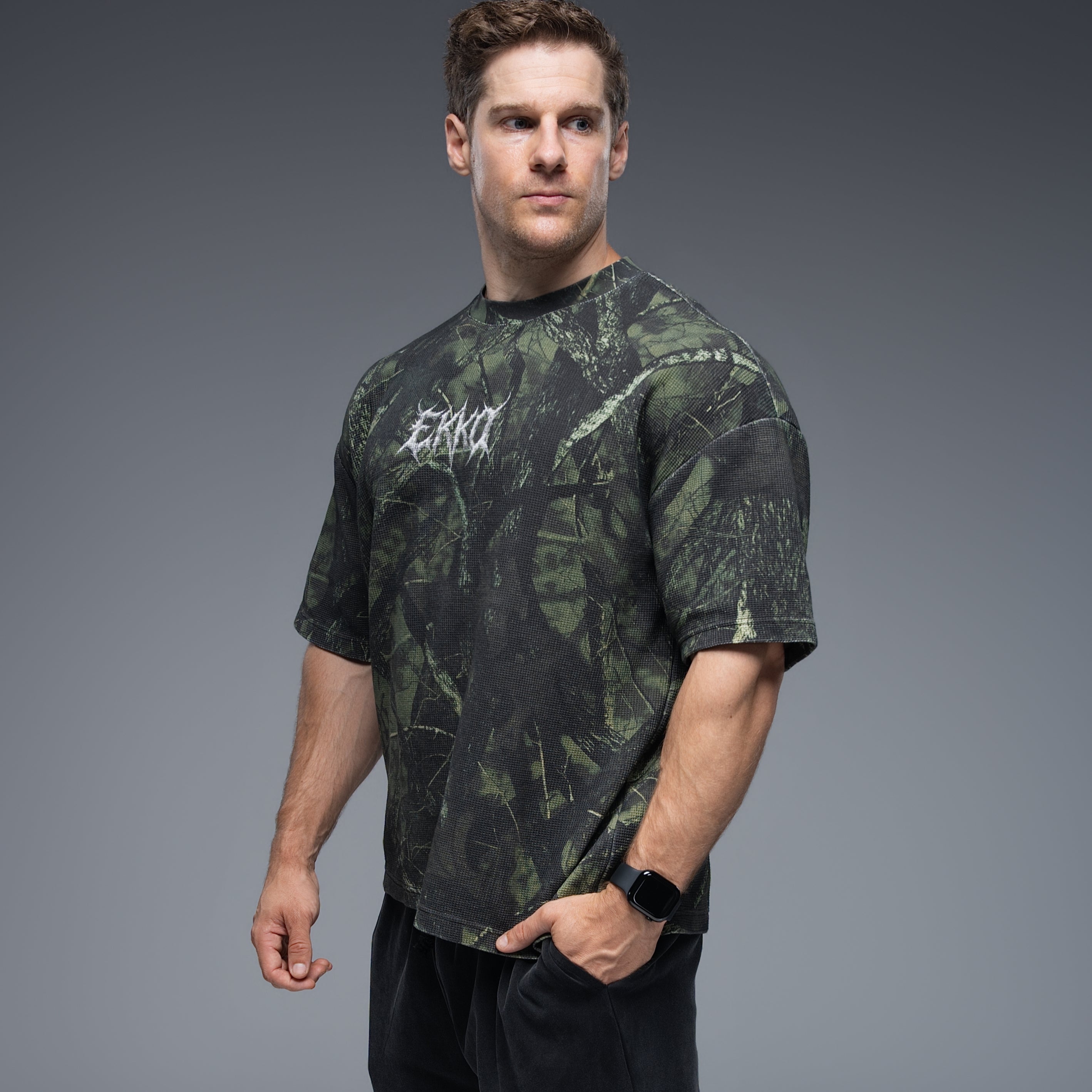 Waffle Project: Green Camo Heavy Weight Pump Cover 100% Cotton