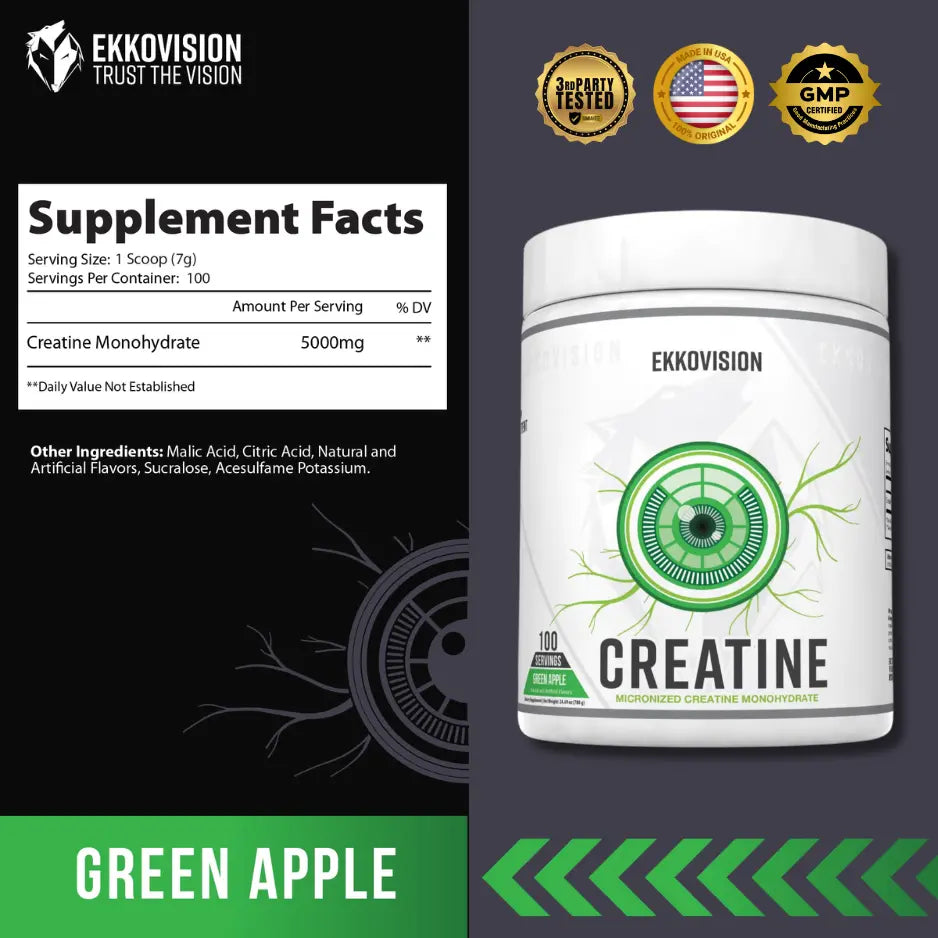 Ekko Creatine 3RD Party Tested Dietary Healthcare Supplement - ekkovision