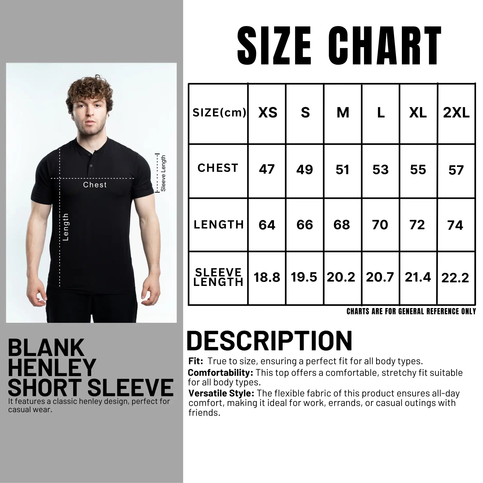 EKKO Blank Henley Short Sleeve