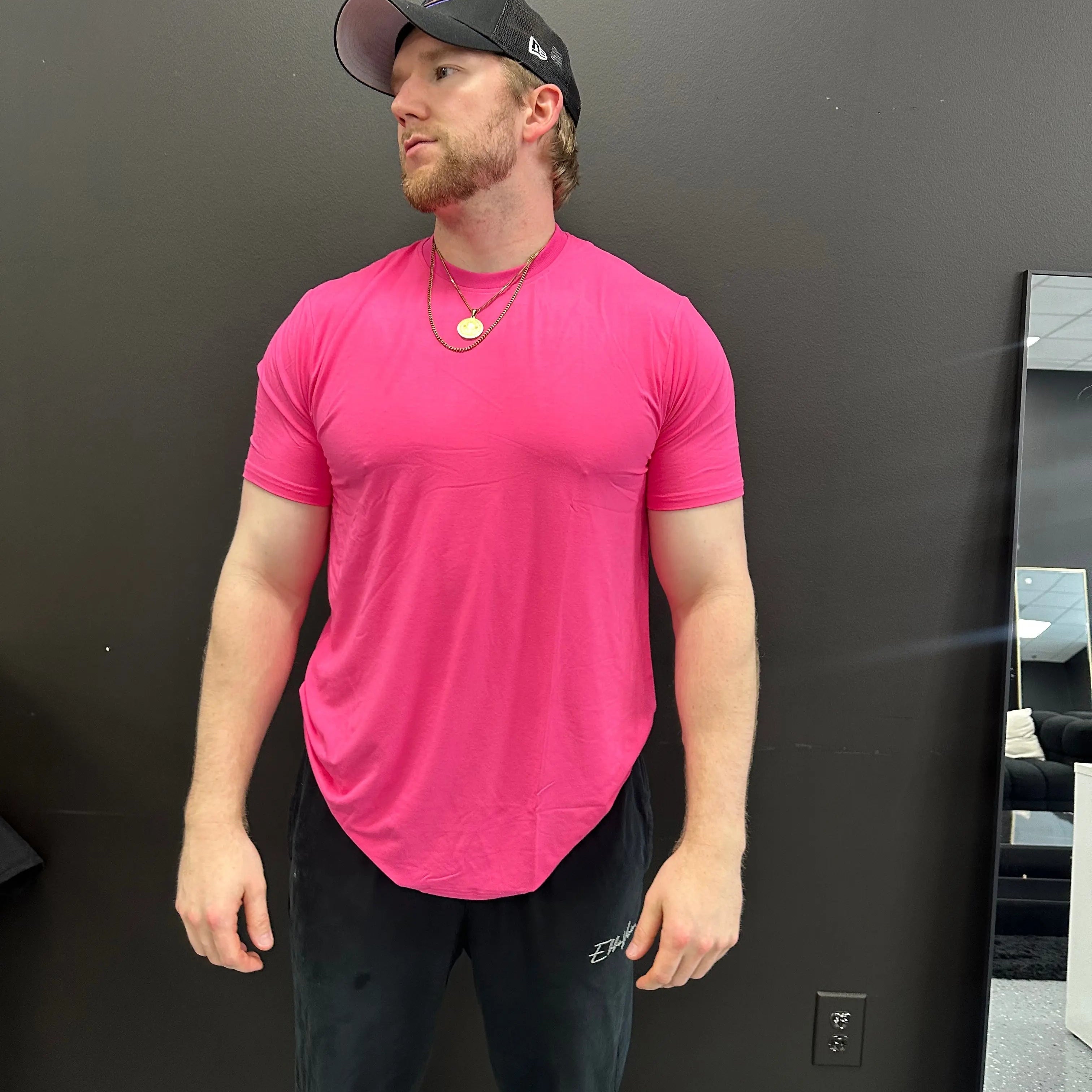 Pink CLEARANCE COLORS MEN'S BLANK FITTED T SHIRT (Copy) ekkovision