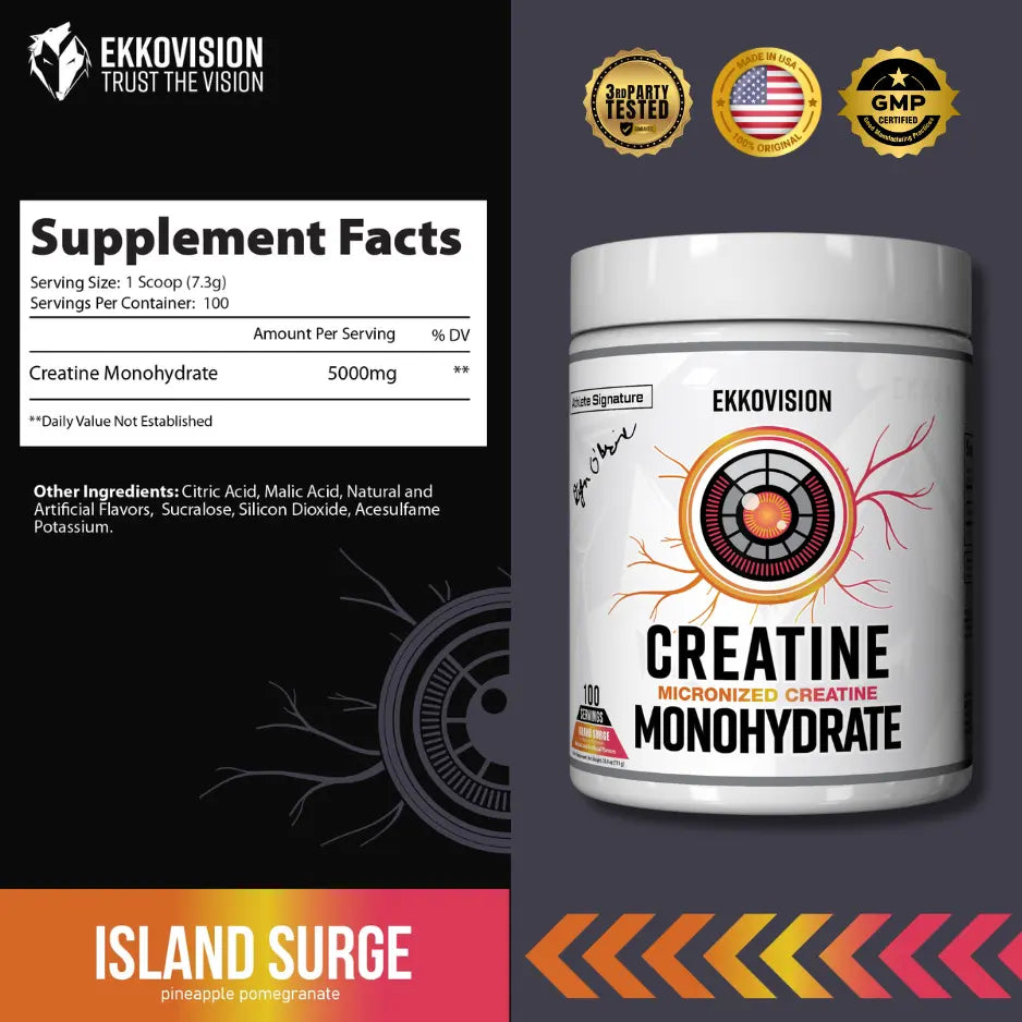 Ekko Creatine 3RD Party Tested Dietary Healthcare Supplement - ekkovision