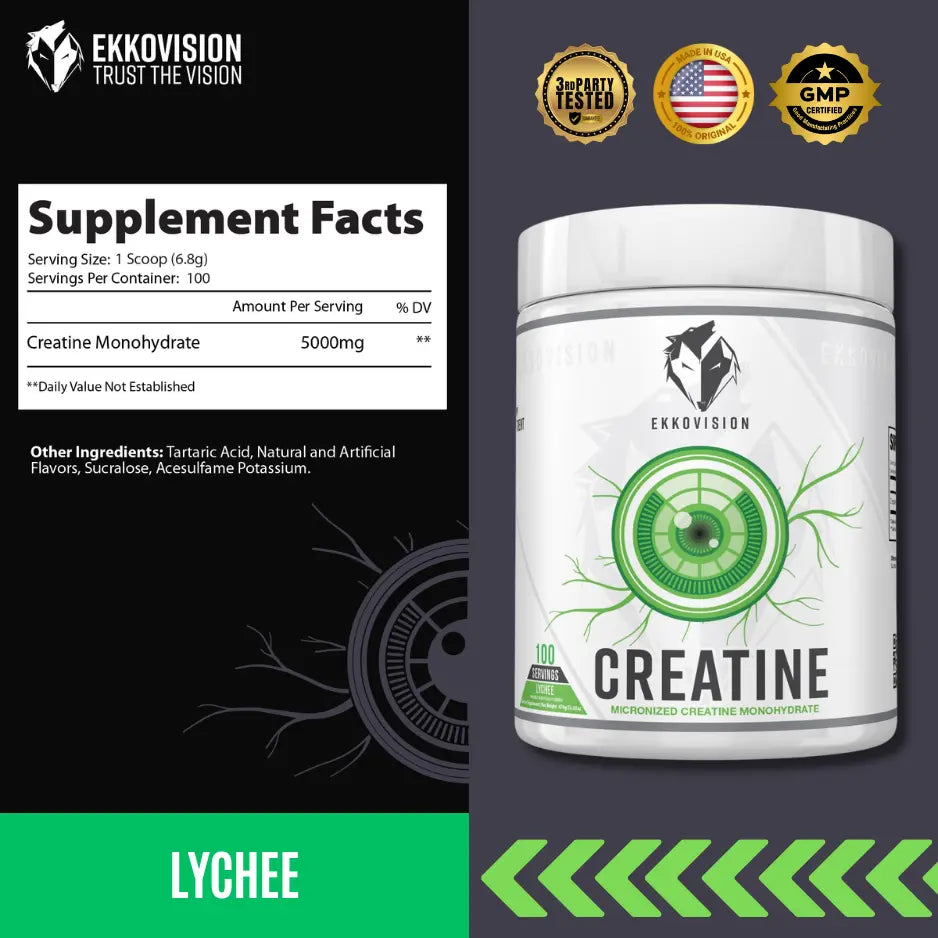 Ekko Creatine 3RD Party Tested Dietary Healthcare Supplement - ekkovision