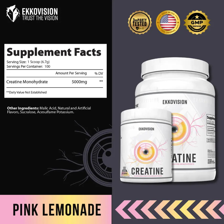 Ekko Creatine 3RD Party Tested Dietary Healthcare Supplement - ekkovision