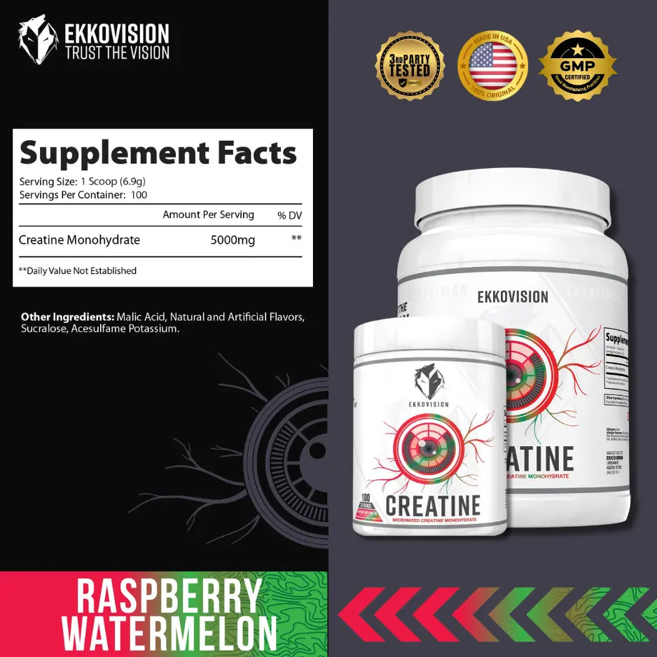 Ekko Creatine 3RD Party Tested Dietary Healthcare Supplement - ekkovision