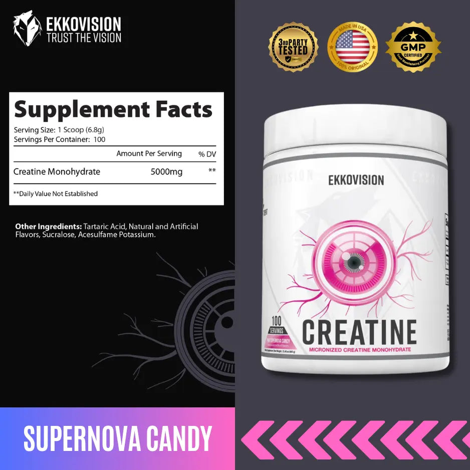 Ekko Creatine 3RD Party Tested Dietary Healthcare Supplement - ekkovision