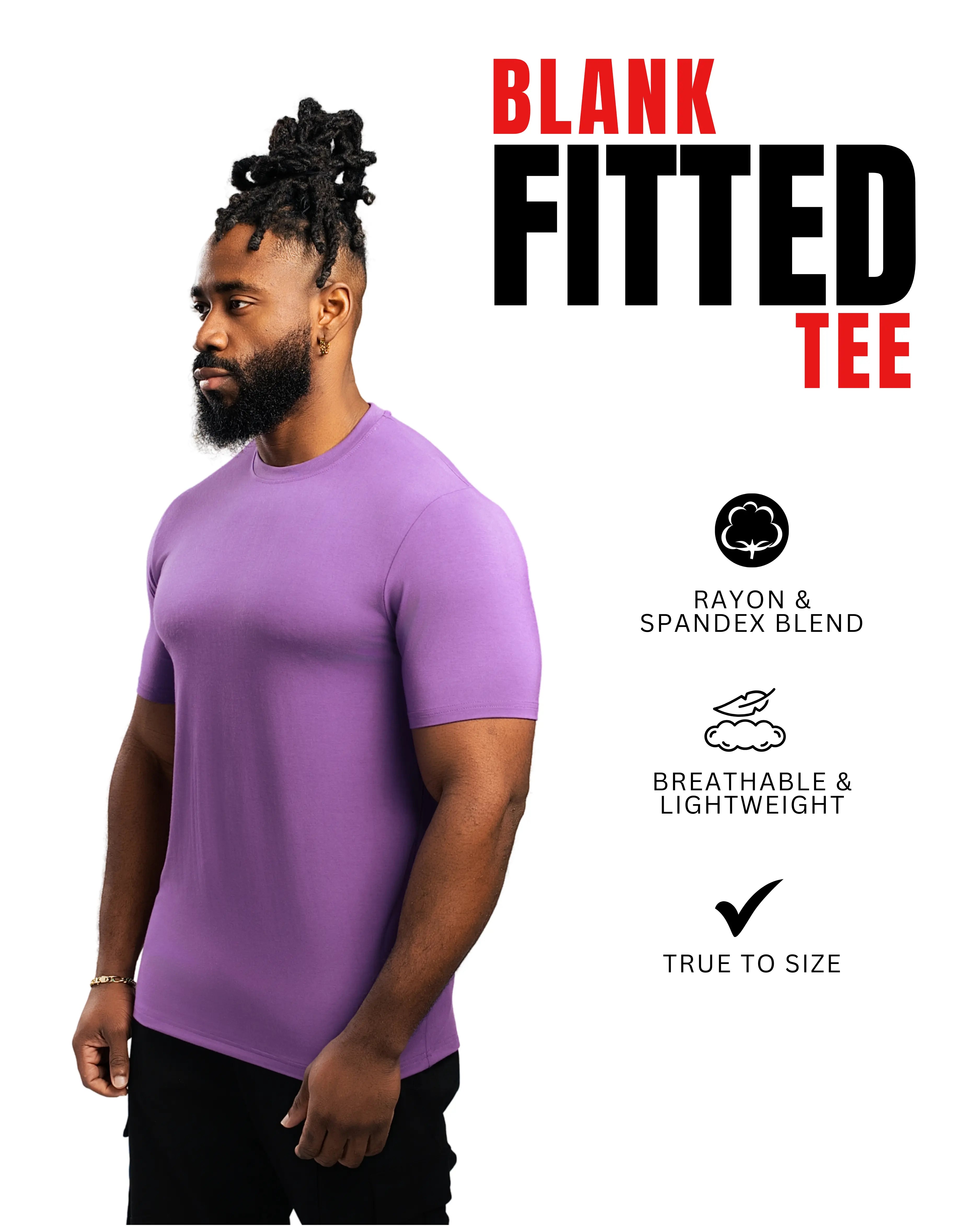 Pink CLEARANCE COLORS MEN'S BLANK FITTED T SHIRT (Copy) ekkovision