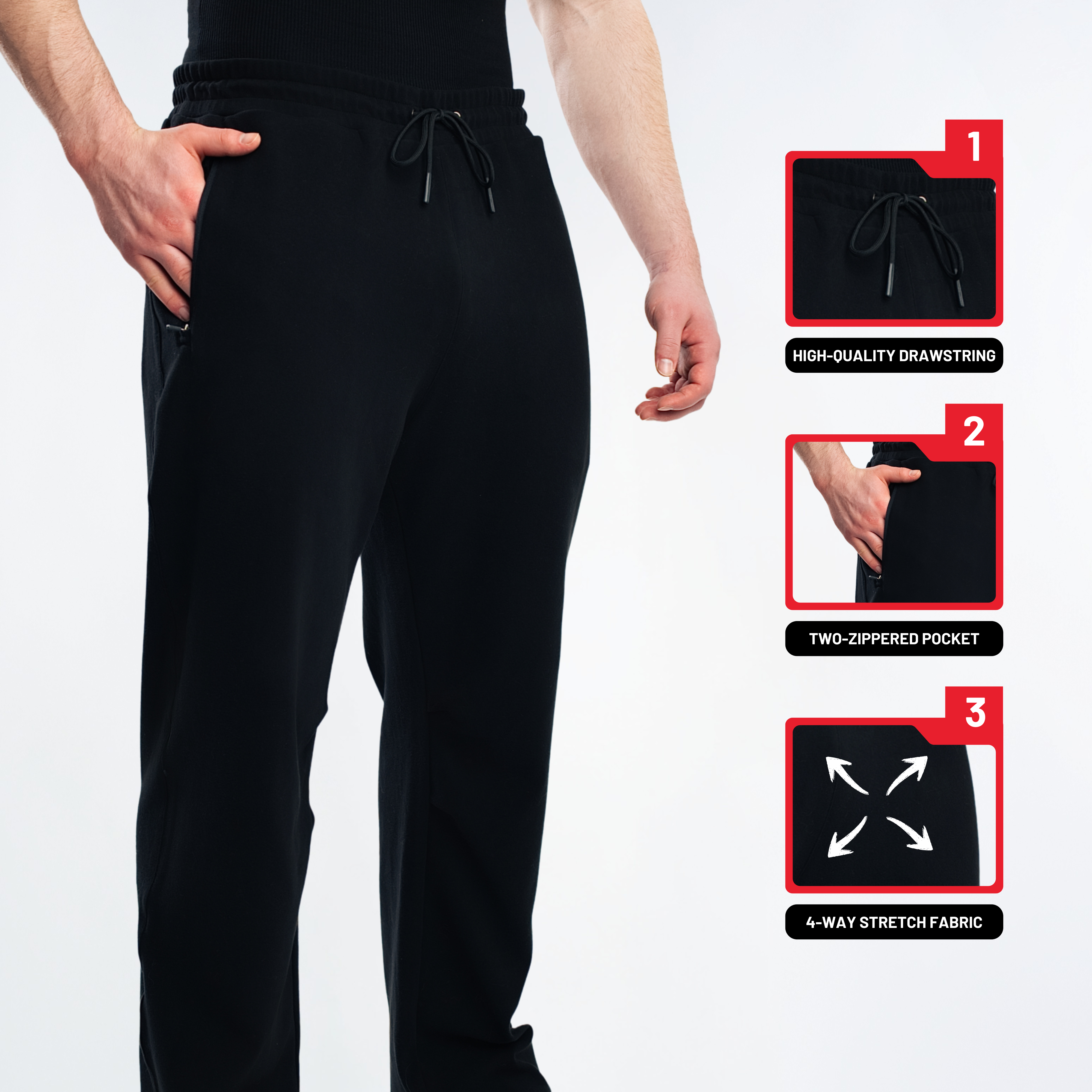 Terry Cotton Straight Leg Jogger