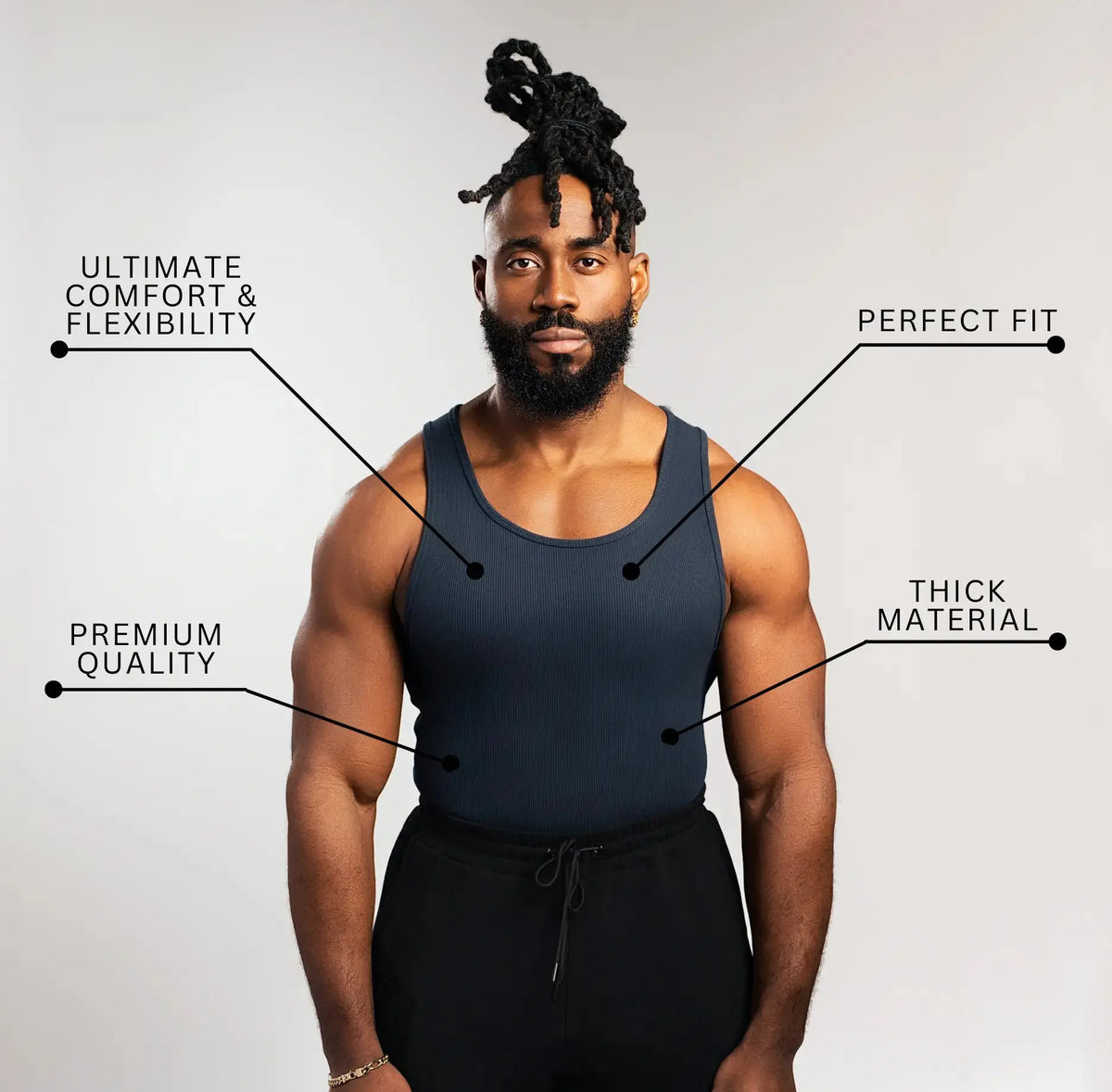 EKKO BEATERS (Please Size up) Cotton Spandex 340gsm Sleeveless Shirt Classic Tank Top - Men's Shirt with Classic Design Fitness Wear Athletic Wear - ekkovision