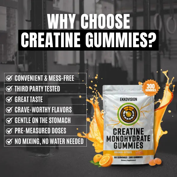 EKKO Creatine Gummies 300 Gummies 3RD Party Tested