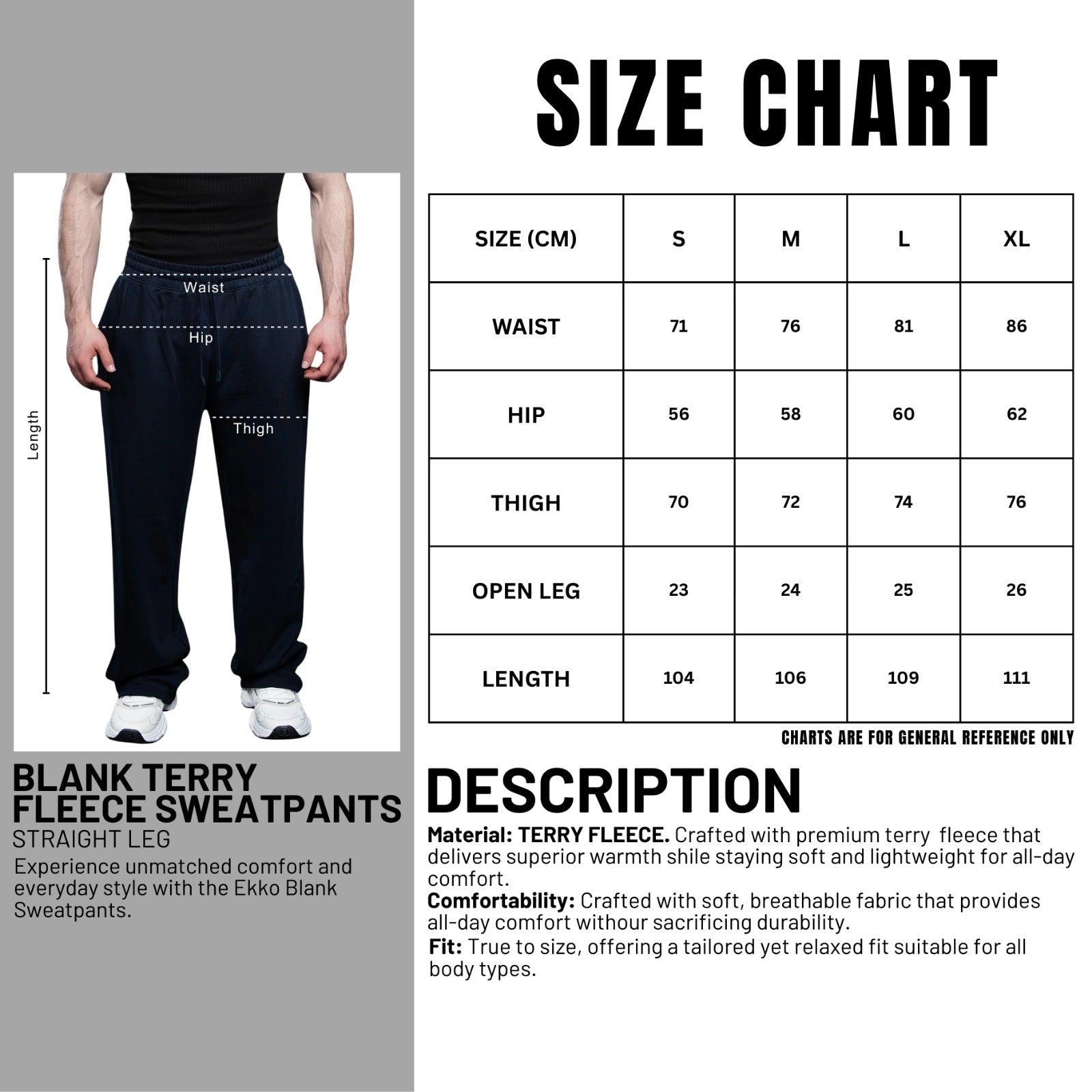 CLEARANCE Blank Terry Fleece Sweatpants – ekkovision
