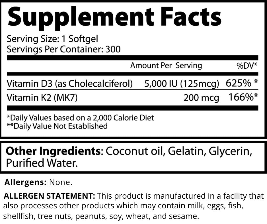 D3 + K2 300 Servings - ekkovision