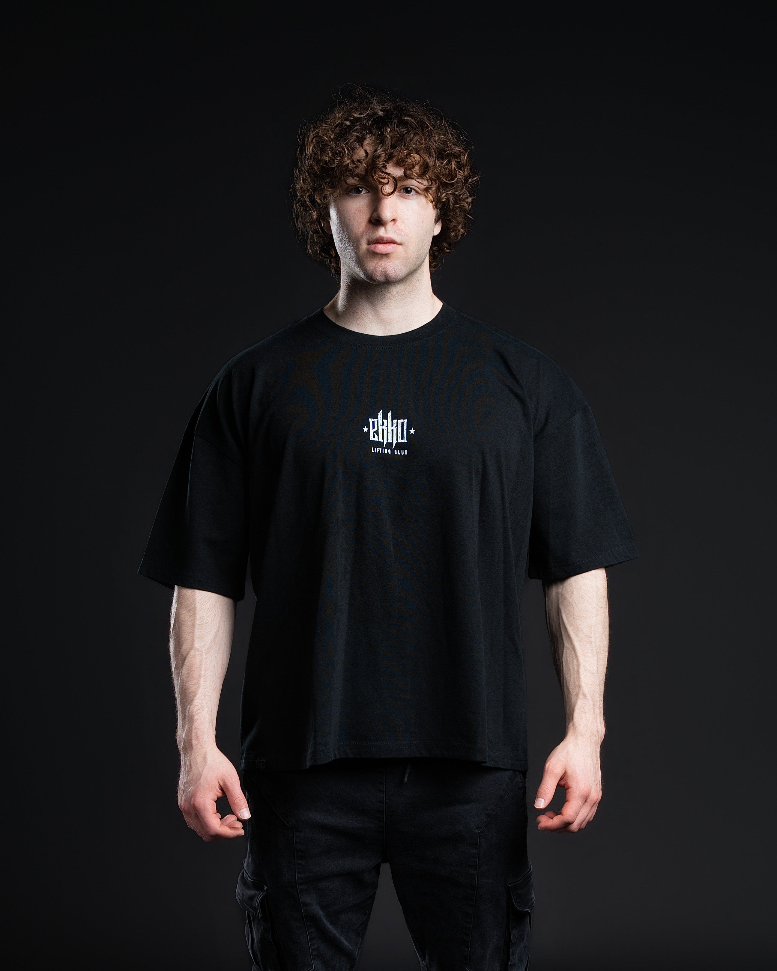 Ekko Lifting Club Acid Washed 100% Cotton Oversized T-shirt