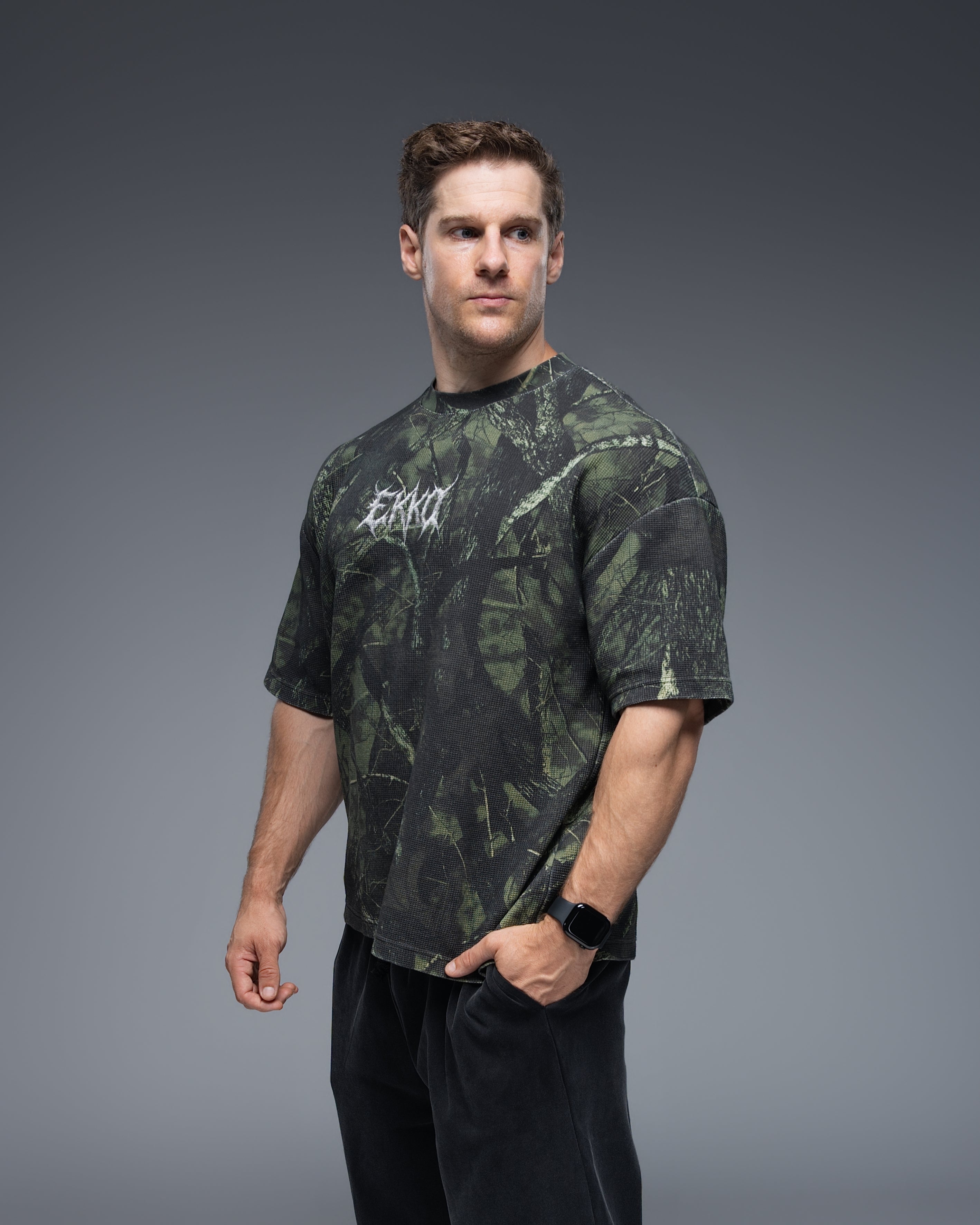 Waffle Project: Green Camo Heavy Weight Pump Cover 100% Cotton
