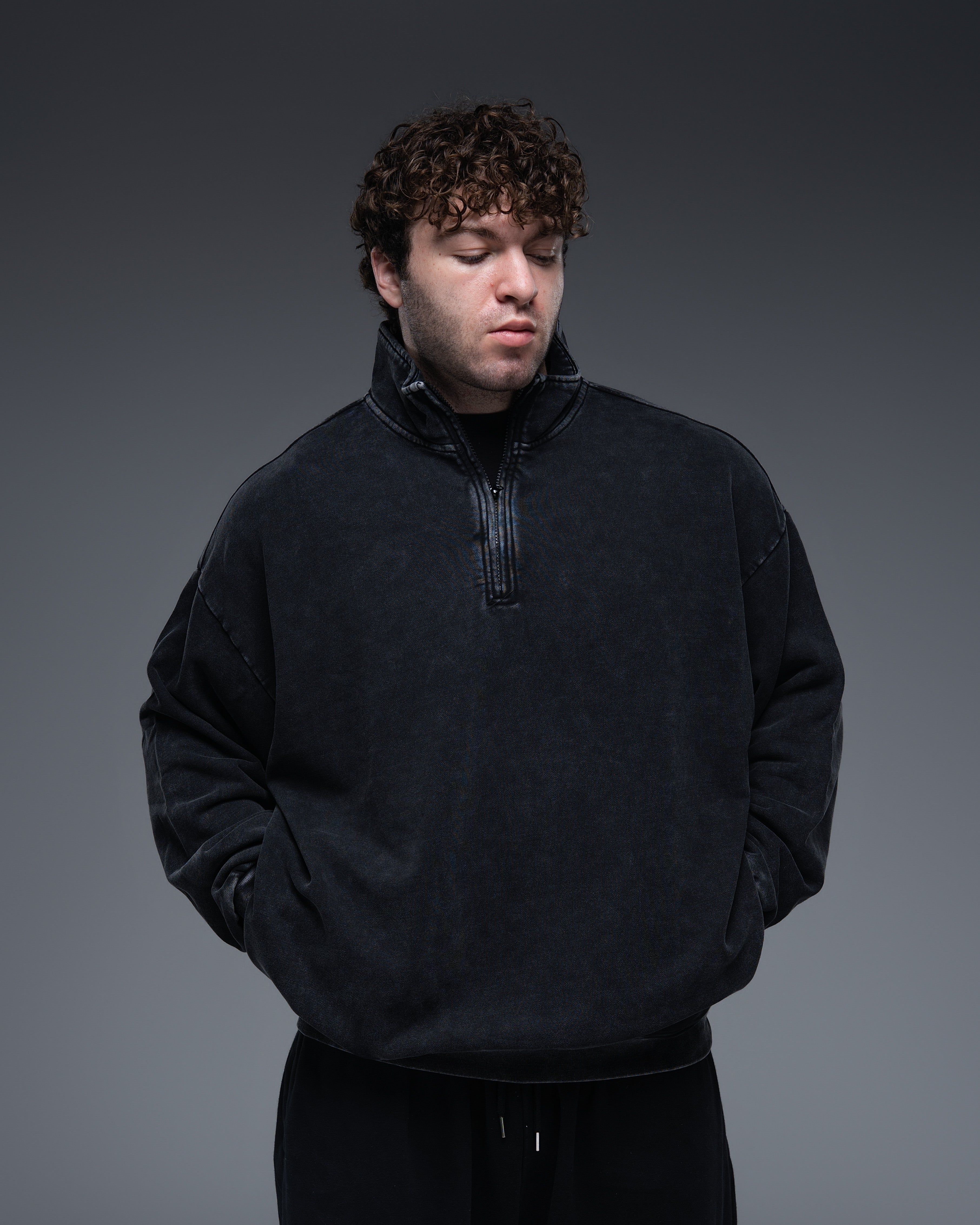 Oversized Terry Cotton Quarter Zip 100% Cotton – ekkovision
