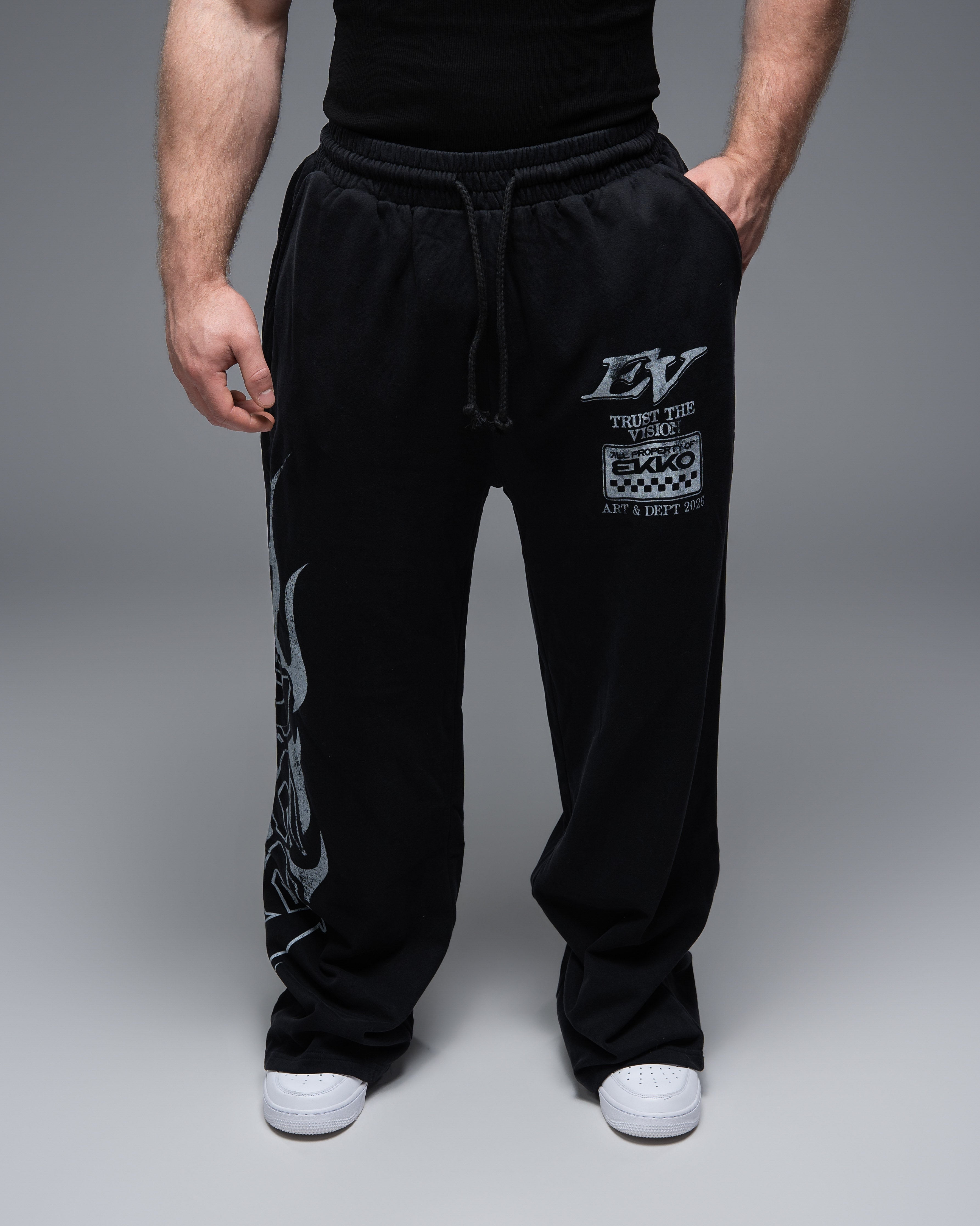 Flame Acid Wash Oversized Sweatpants 100% Cotton – ekkovision