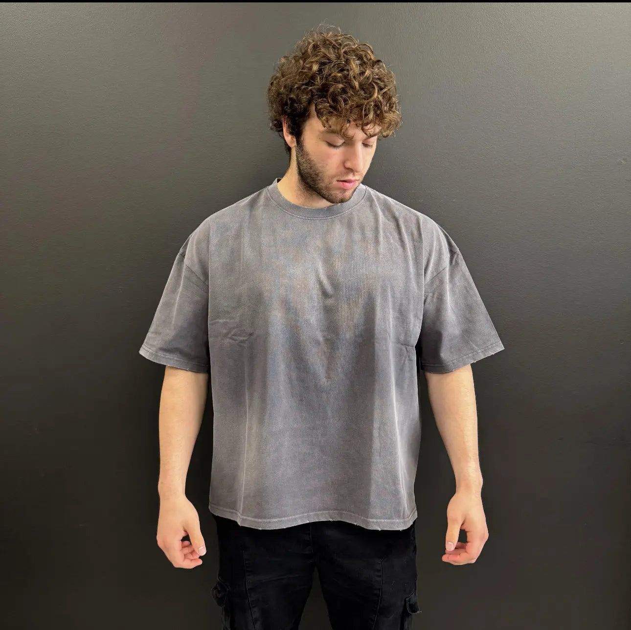 Ekko Distressed Acid Wash Oversized T-Shirt