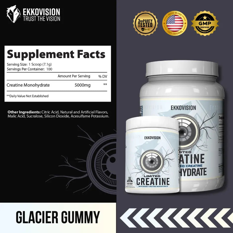 Ekko Creatine 3RD Party Tested Dietary Healthcare Supplement - ekkovision