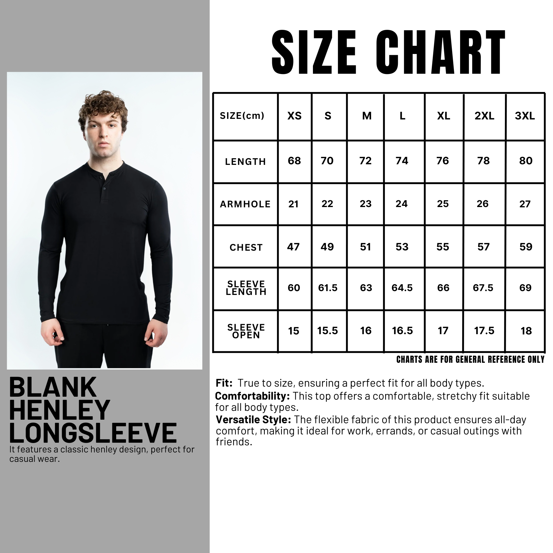 EKKO Blank Henley Long Sleeve