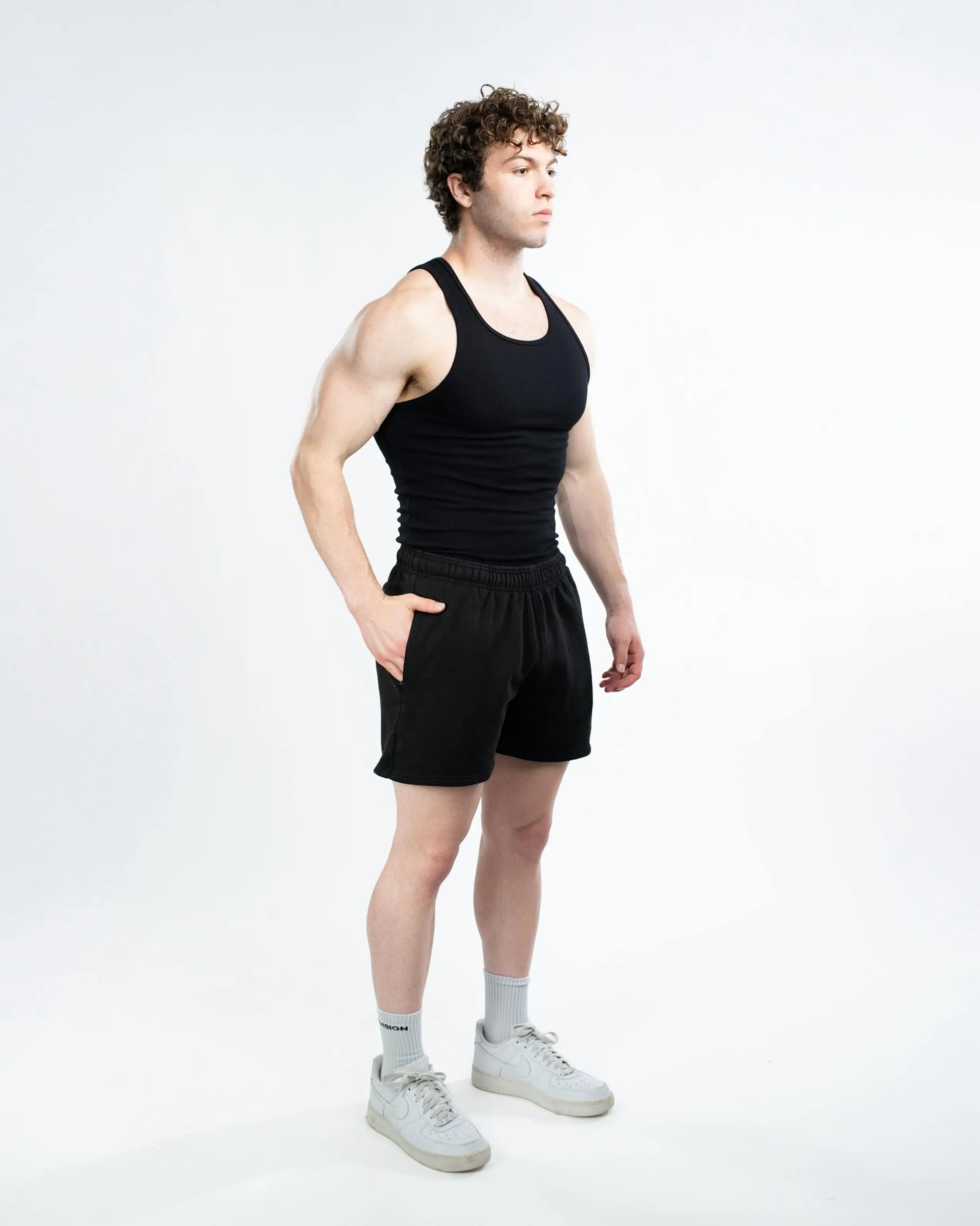 Ekko Blank Terry Cotton Shorts - 5 Inch Inseam