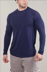 LONG SLEEVE MEN'S BLANK FITTED T SHIRT