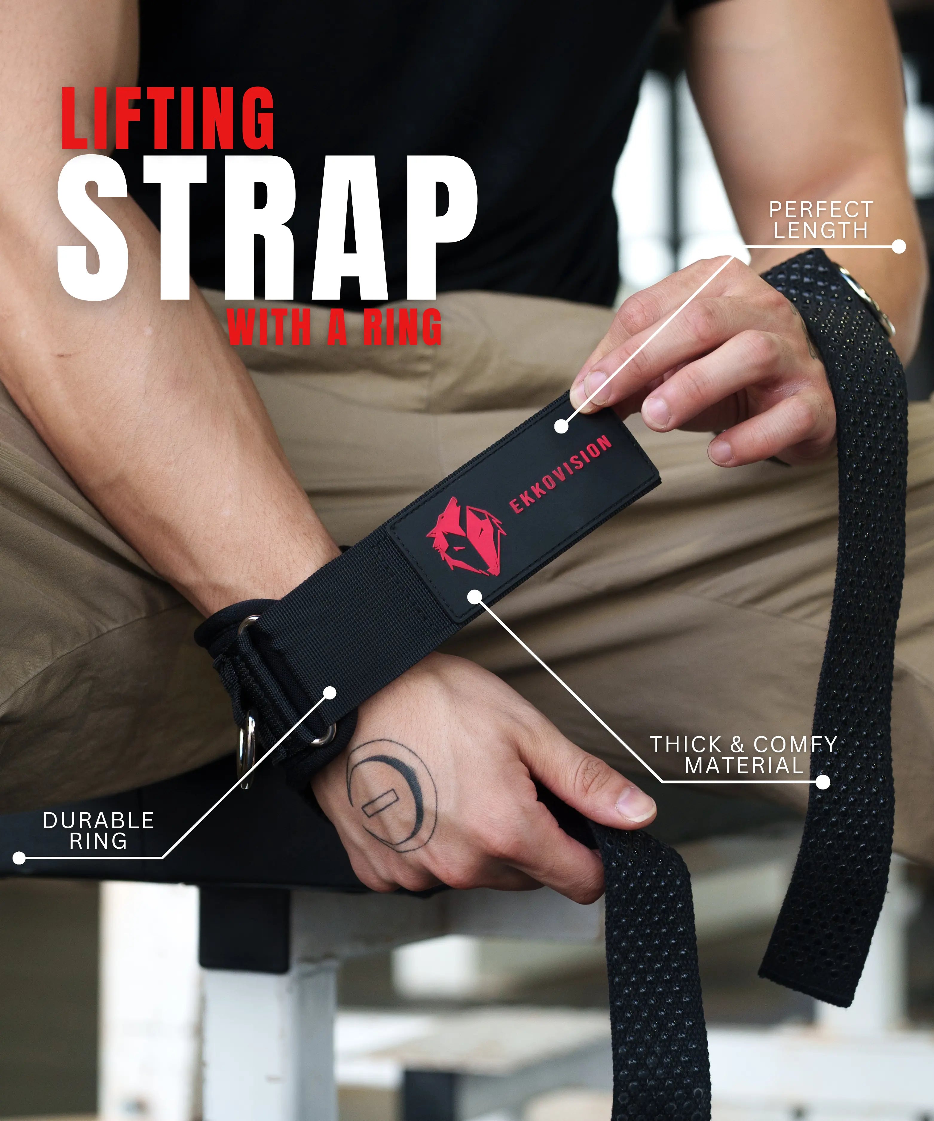 2 Pcs Wrist Cuffs Lifting Straps With D Rings