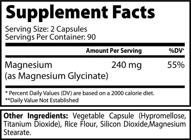 Magnesium Glycinate Capsules 90 Servings - ekkovision
