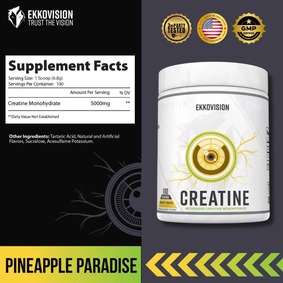 Ekko Creatine 3RD Party Tested Dietary Healthcare Supplement - ekkovision