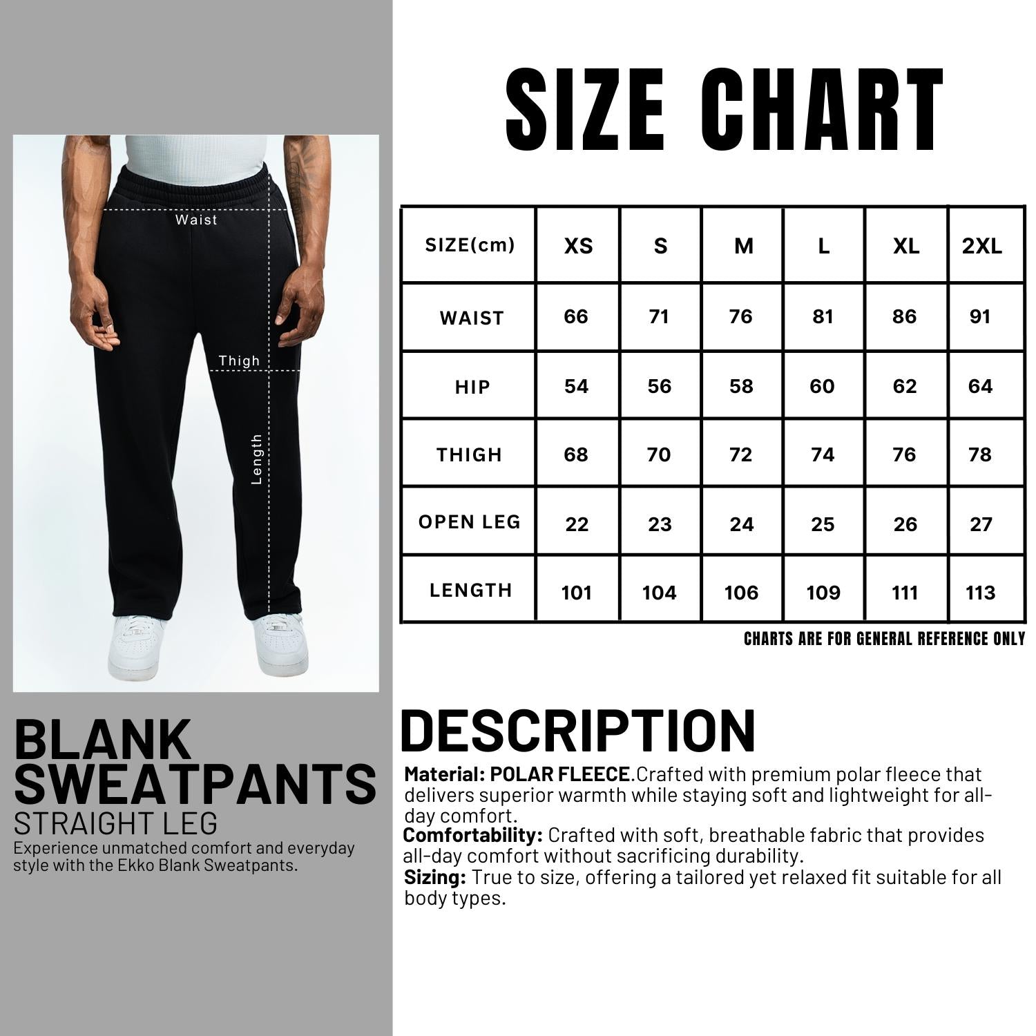 EKKO Polar Fleece Blank (Straight Leg) Sweatpants