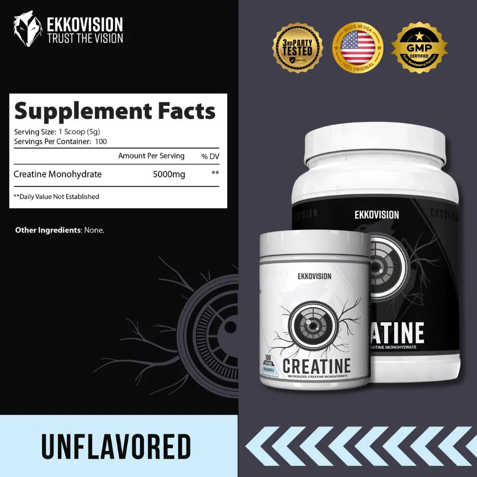 Ekko Creatine 3RD Party Tested Dietary Healthcare Supplement - ekkovision