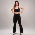 Ekko Womens Seamless High Waisted Crossover Flare Leggings